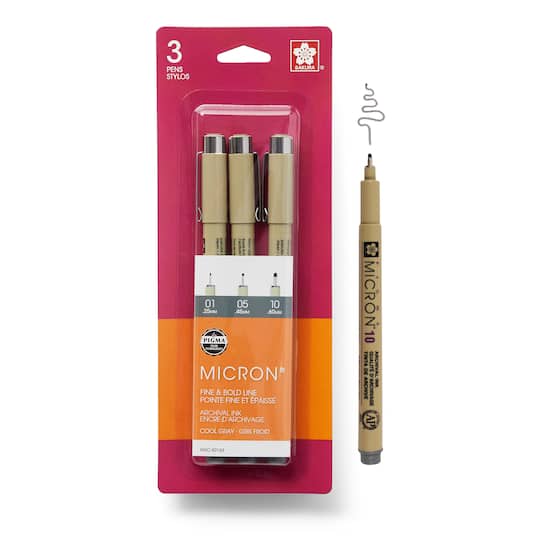 Micron® Fine & Bold Line Cool Gray Pen Set